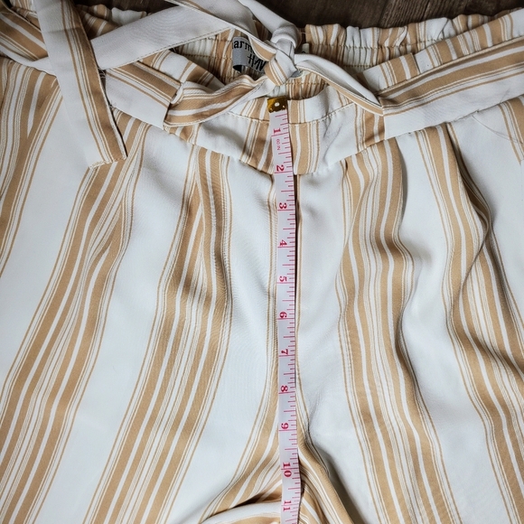 NWT Harmony + Havoc Striped Wide Leg Cropped Pants Size 13 Juniors Beige & Cream - Picture 8 of 16